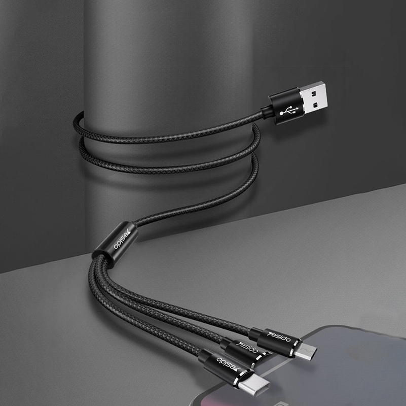 Versatile 3 in 1 charging cable