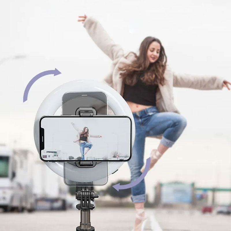 Phone holder with tripod