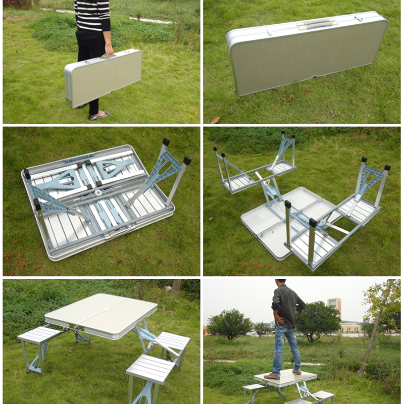 Folding picnic table and four chairs