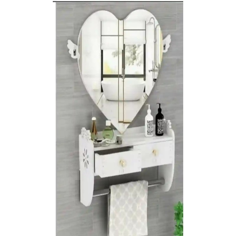 Heart shaped bathroom mirror