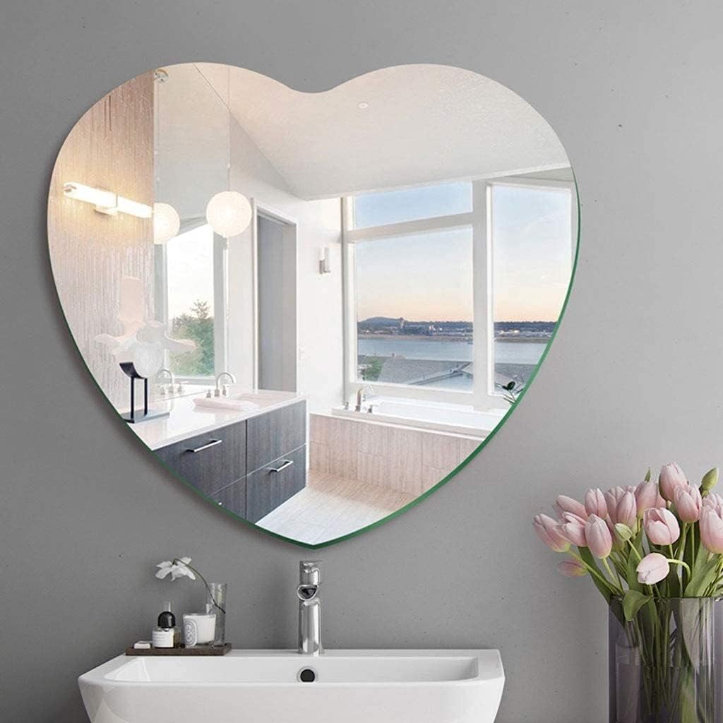 Heart shaped bathroom mirror