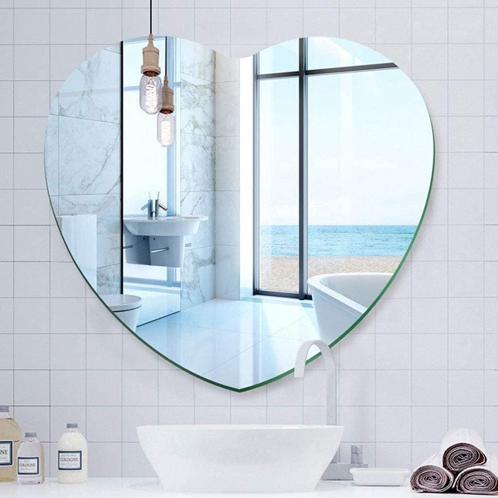 Heart shaped bathroom mirror