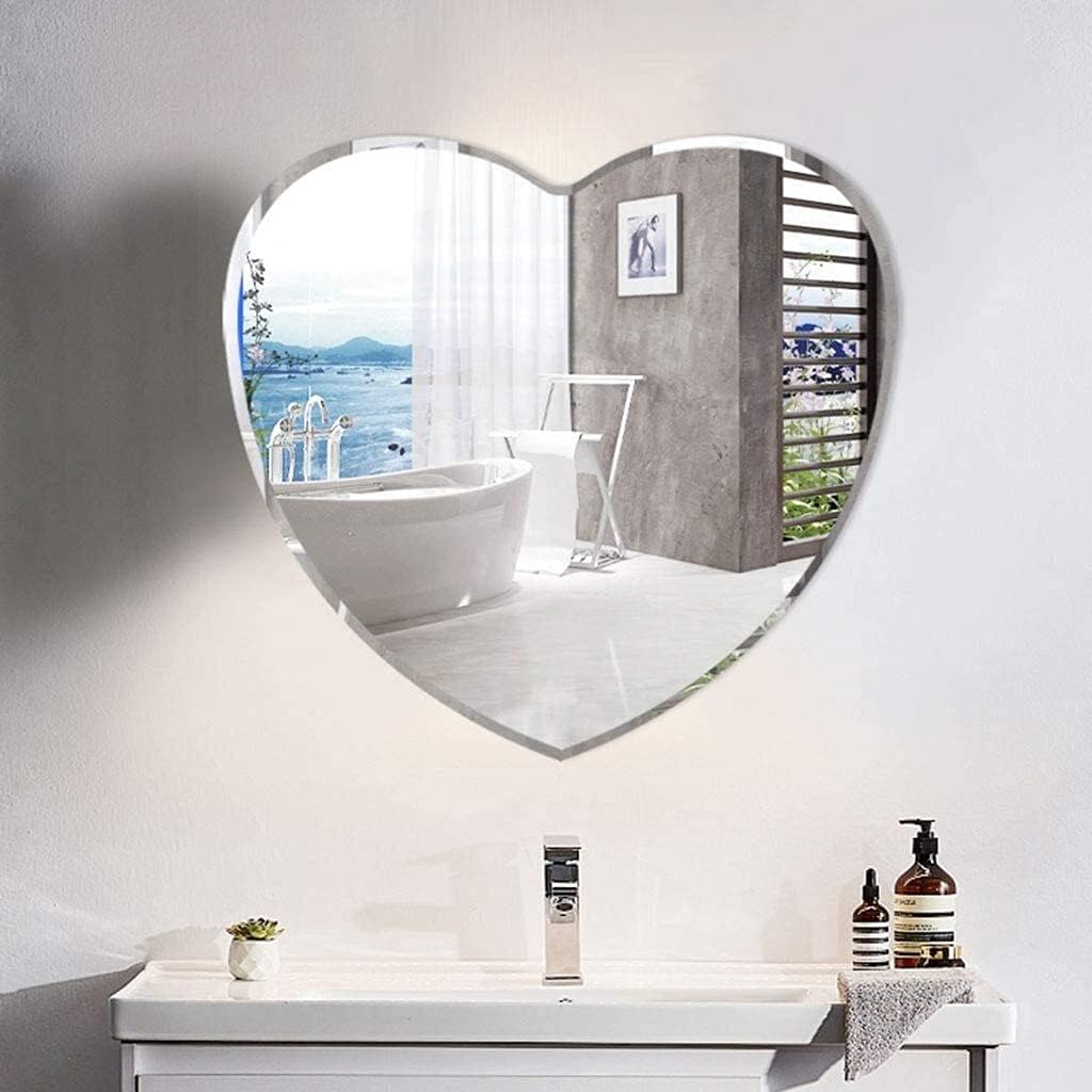 Heart shaped bathroom mirror