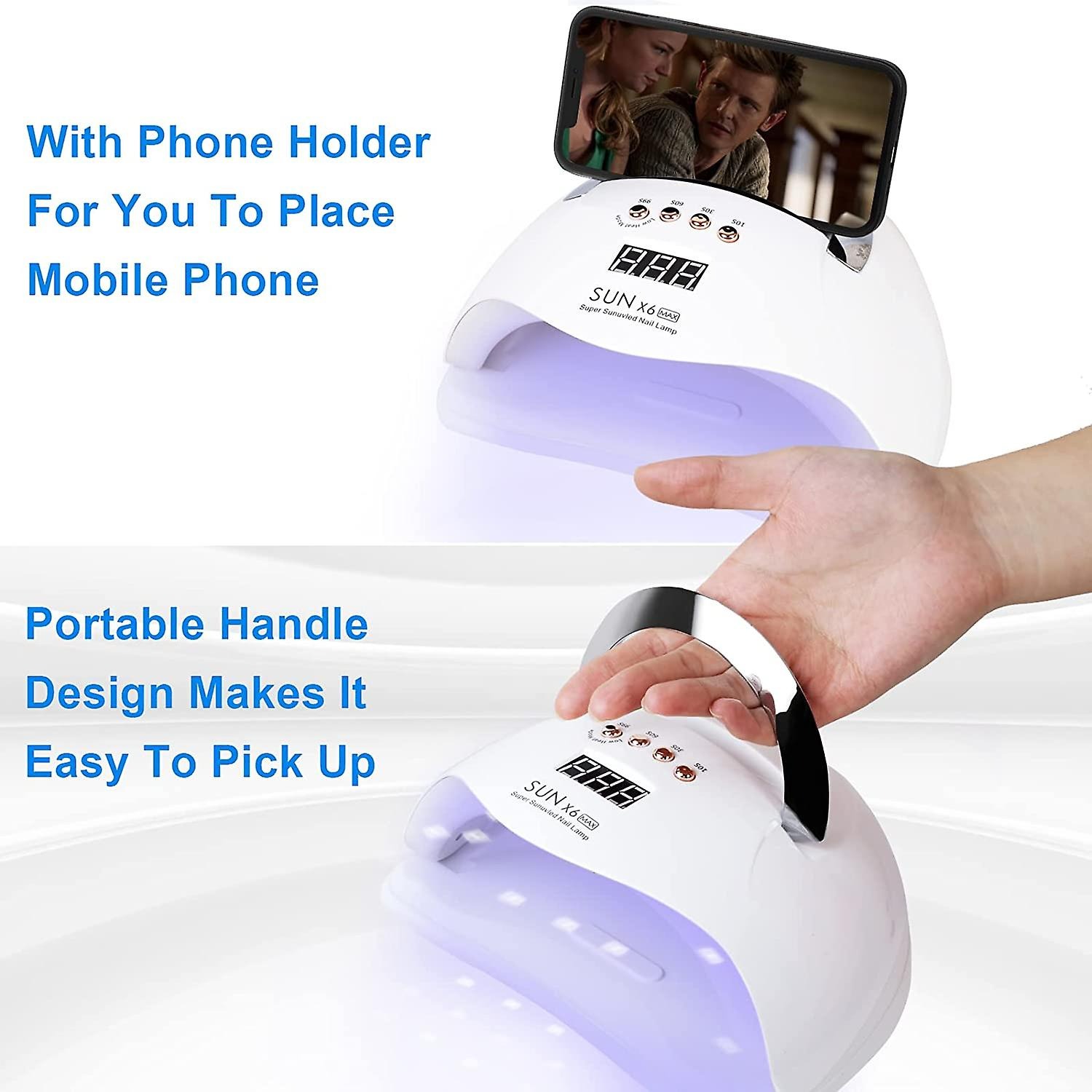 Nail Dryer with Phone Stand