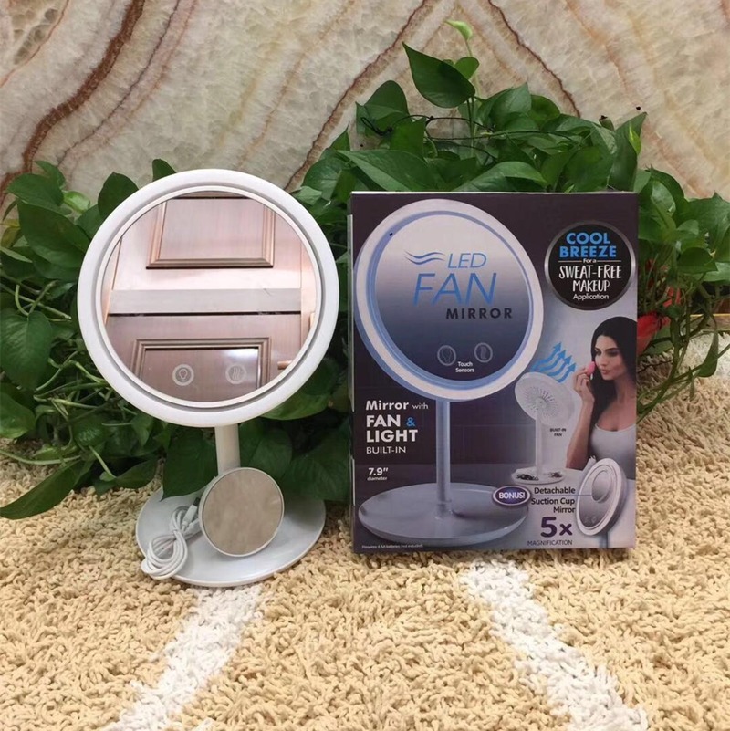 Makeup Mirror With Fan LED Light