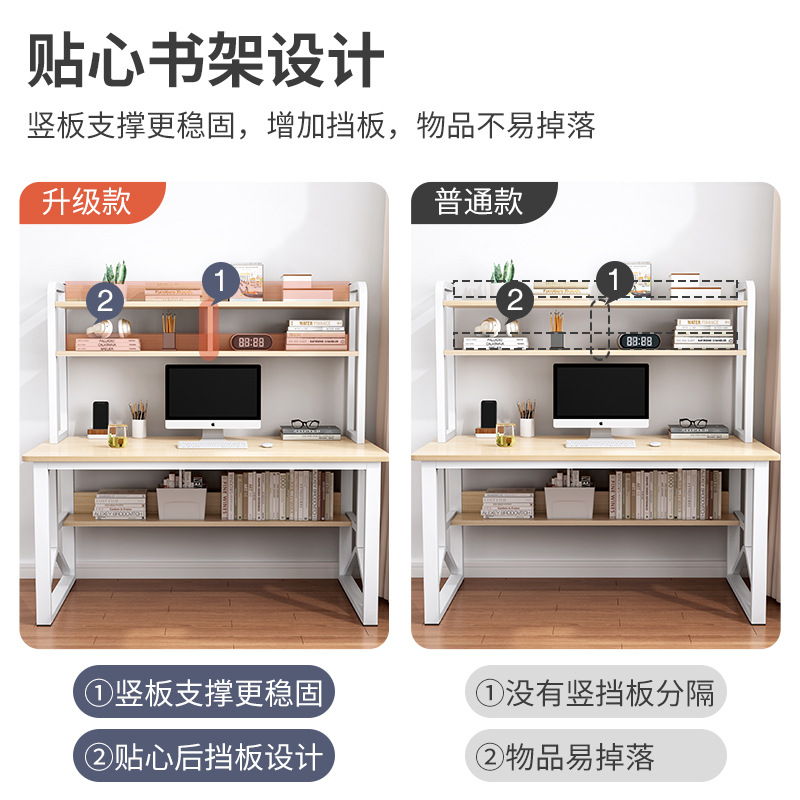 Multi-shelf Wooden Desk